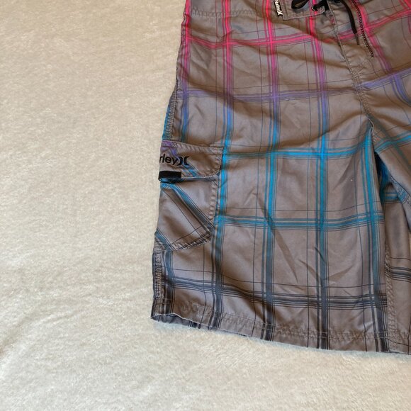 Hurley Men's Puerto Rico Blend Boardshort Gray Blue Fade Size 36 EUC - Picture 3 of 13